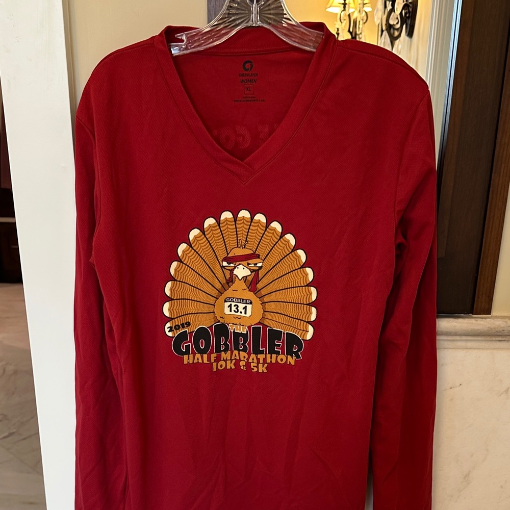 Women's Red Long Sleeve Tee